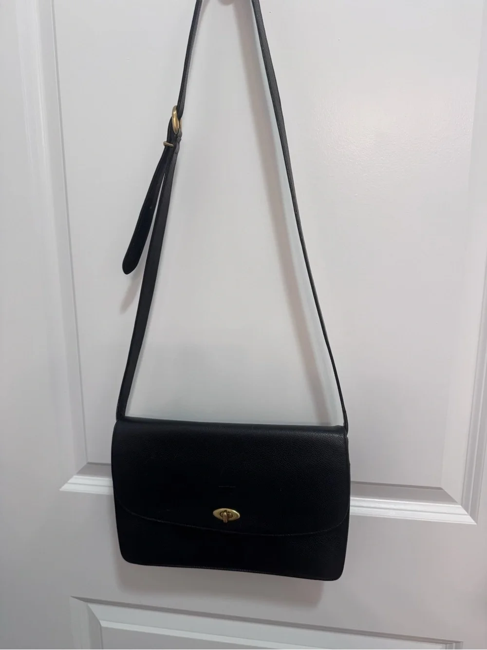 Coach Blue Leather Crossbody with Gold Hardware